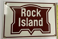 ROCK ISLAND WORLD'S FAIR REPLICA PORCELAIN SIGN