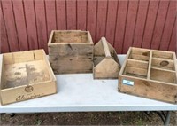 (4 PCS) ASSORTMENT OF WOODEN BOXES, TRAYS,