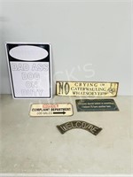 5 assorted signs w/ sayings