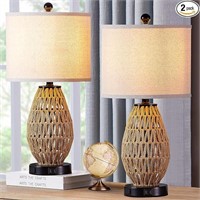 Rattan Touch Lamps with USB