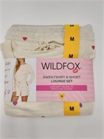 Wildfox lounge set white w/hearts medium