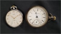2 - Pocket Watches, Silver Cases, Running