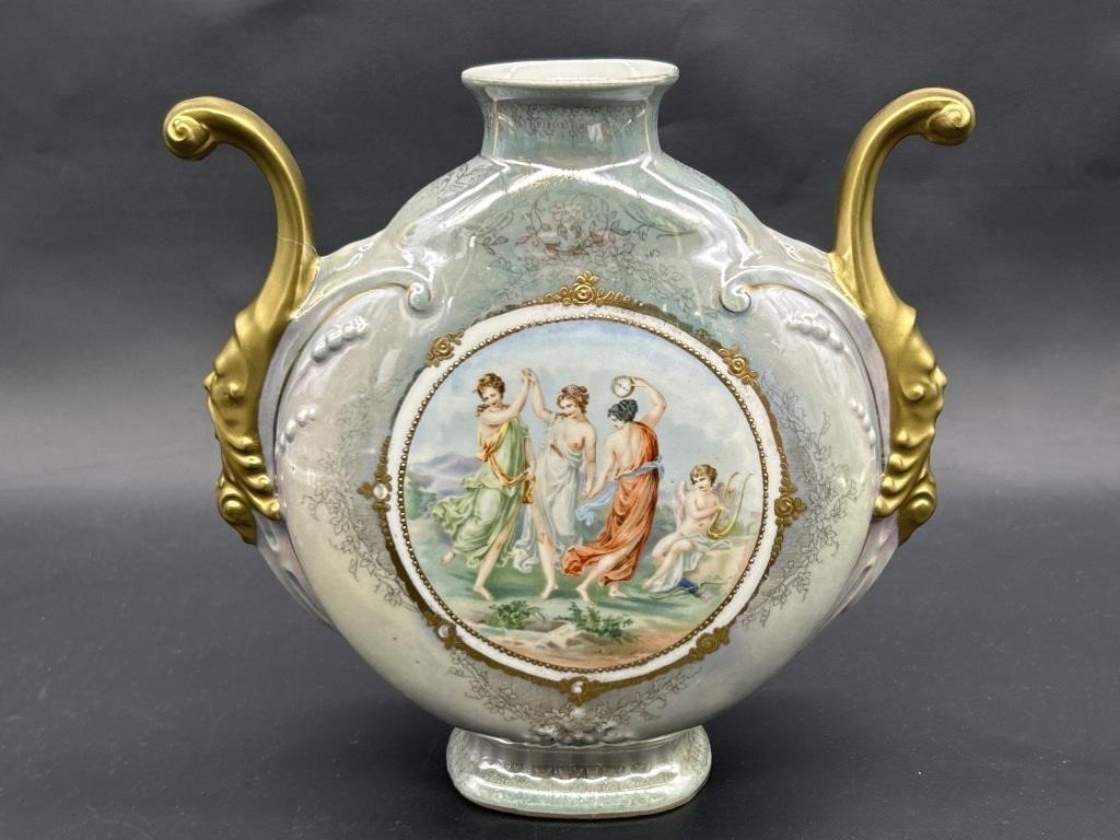 Vintage Royal Saxe ES German Lusterware Vase