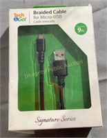 Tech & Go Braided Micro-USB Cable 9'