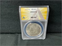 Graded 1904-O Morgan Silver Dollar