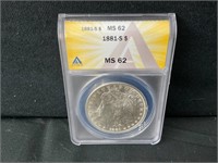 Graded 1881-S Morgan Silver Dollar
