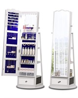 Full-Length Standing Mirror Jewelry Cabinet with