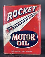 Antique ROCKET 2 Gal Motor Oil Can