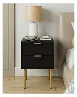 Nightstand,Small Bedside Table with Gold