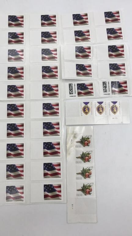 28 Flag Stamps For Printing- No Value & 9 Forever