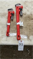 2 New Ridgid Pipe Wrenches 18in and 24in