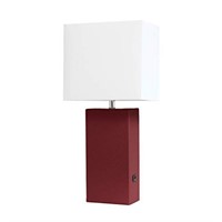 Elegant Designs Modern Leather Table Lamp with