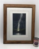 Wood Framed Lightning Flash Photo 6/200 By