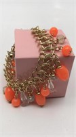 New Fashion Bracelet W/ Orange & Frosted Beads