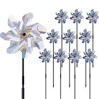 Ohuhu Reflective Pinwheels with Stakes for Garden