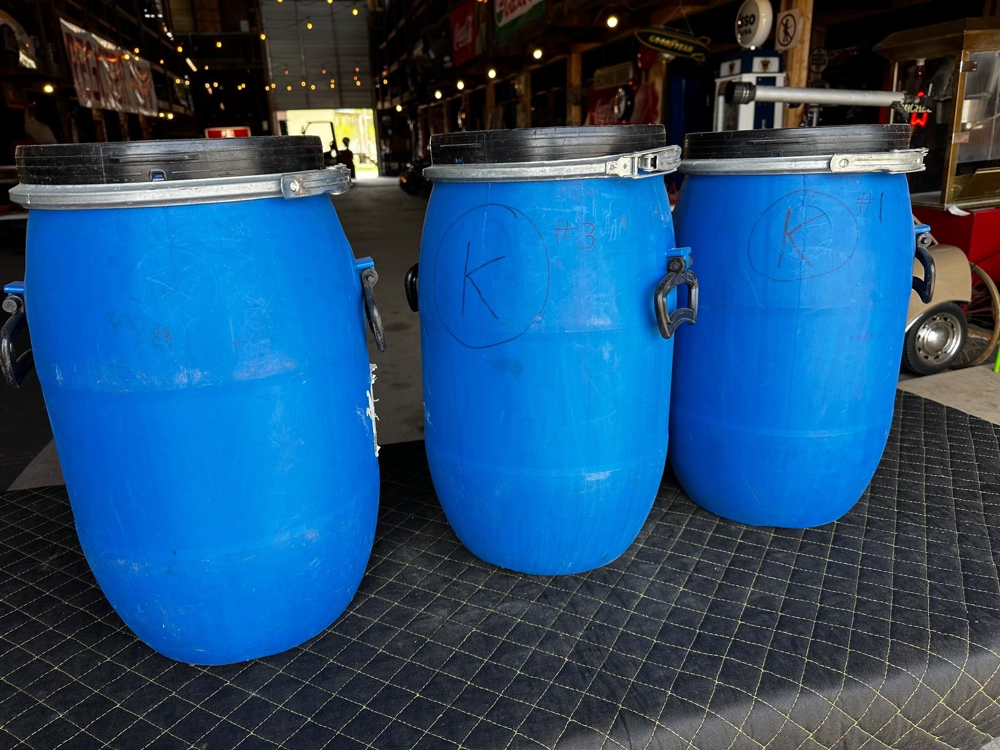 3 x Resealable Plastic Drums