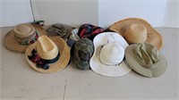 (11) Straw Hats, Sun Hats, Ball Caps, & More
