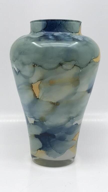 Glass Vase Blue / Yellow