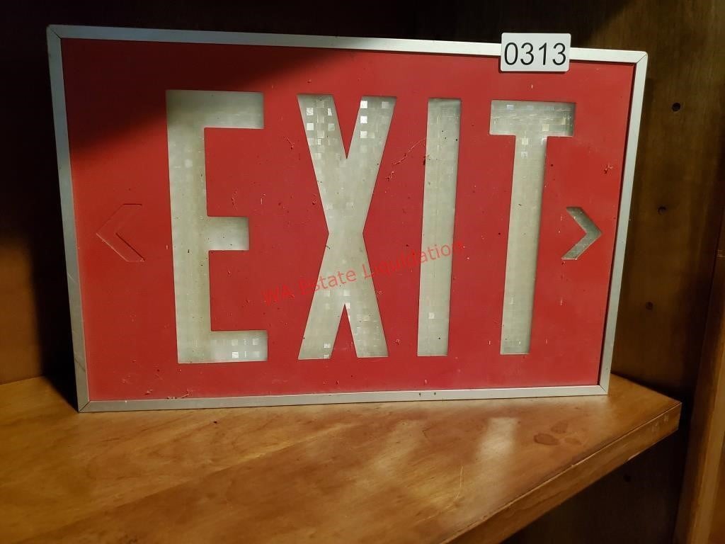 Exit Sign (back room)