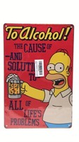 New Simpsons Alcohol Wall Sign Metal