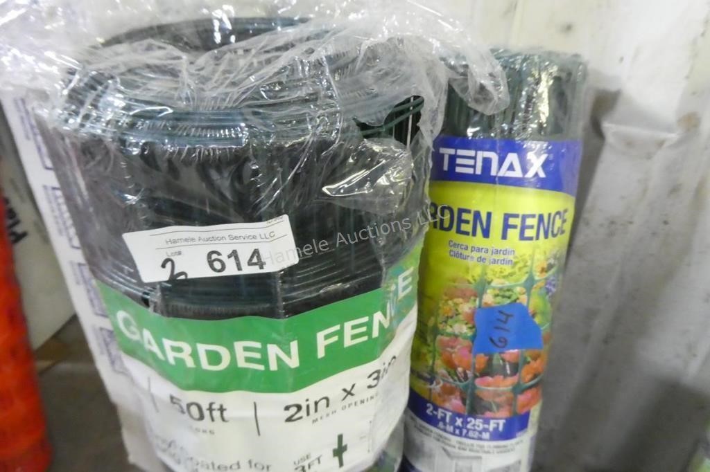 Garden fence, metal and plastic, 2 rolls - 24"x25