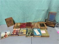 large lot of antique books