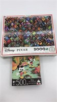 2 Disney Puzzles - 1 New 550pc Mickey Mouse Puzzle