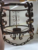 Spanish Revival Wrought Iron & Chain Lamp