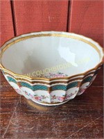 French Porcelain Gold Edge Serving Bowl