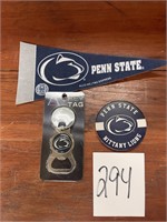 Penn State mini pennant bottle opener coaster set