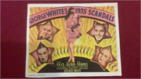 Vntg Cut Movie Poster George White’s 1935 Scandals