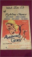 1954 “Anything Goes” Bing Crosby Movie Poster