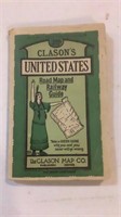 Antq Clason’s United States Raod Map Railway Guide