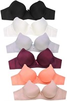 Mamia Women's Basic Plain Lace Bras (Pack of 6) -