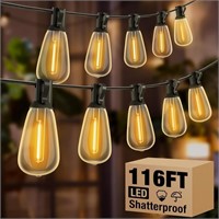 100FT Outdoor String Lights with Remote - Warm