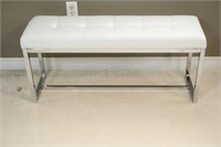 Faux Leather White Stainless Bench / Seat