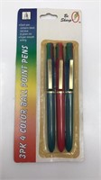 3pk Vintage 4 Color Ball Point Pens