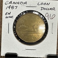 1987 CANADA DOLLAR UNC LOON DOLLAR
