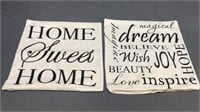 2 Pillow Covers Home Sweet Home And Inspirational