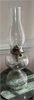 19thC. Bradley & Hubbard Clear Glass Kerosene Lamp