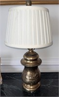 Vintage Solid Brass Duck Embossed Table Lamp