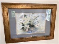 20th C. Signed Floral Watercolor