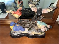 Vintage Resin Assorted Bird Display