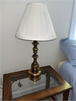 Vintage Pair of Classic Brass Table Lamps w/ Shade