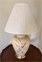 Pair of Berman Style Gold Wheat Porcelain Lamps