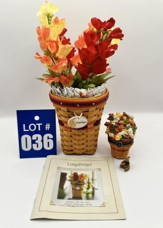 Longaberger Miniature Snap Dragon Basket & Boyds