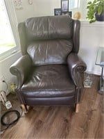 Leather Wing Back Recliner Chair