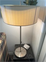 Wood Table & Table Lamp