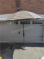 8 Ft Striped Umbrella with Stand