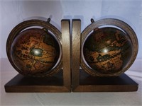 Unique wooden globe bookends